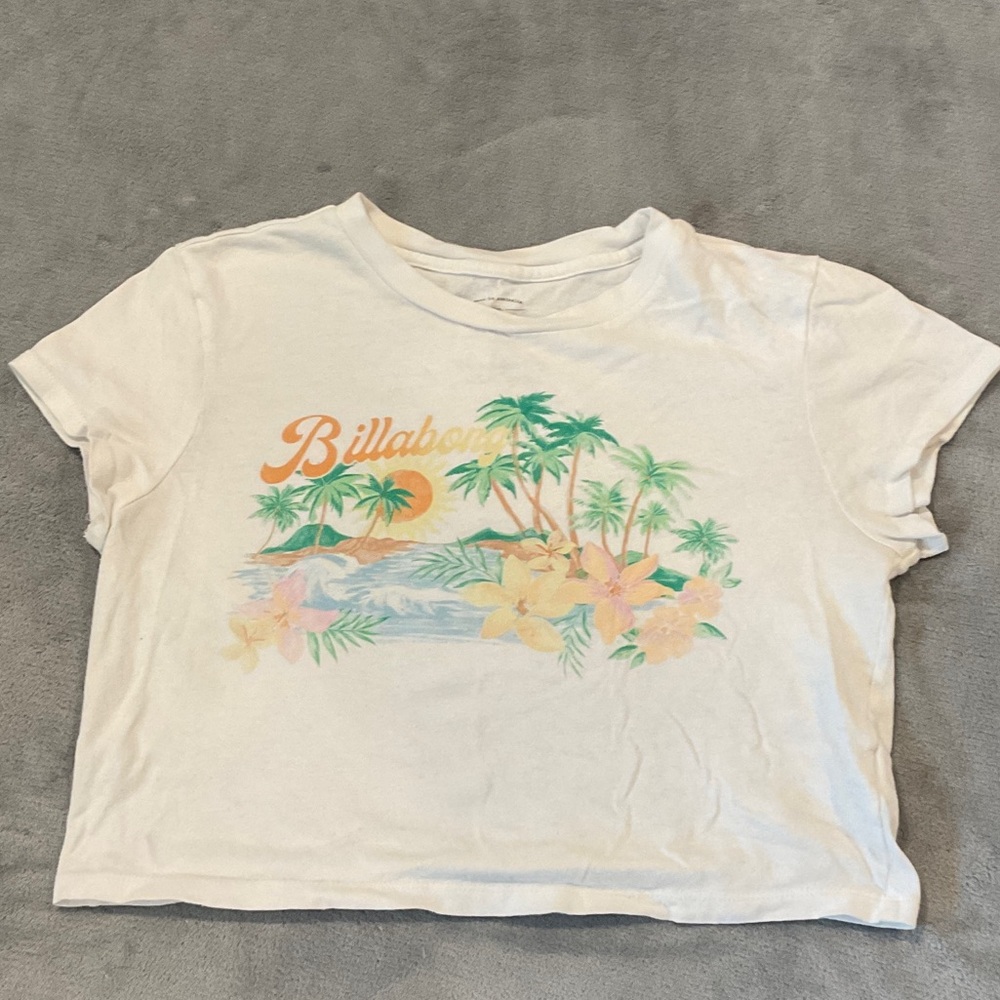 Billabong womans Tropical Graphic Tee - White and Orange